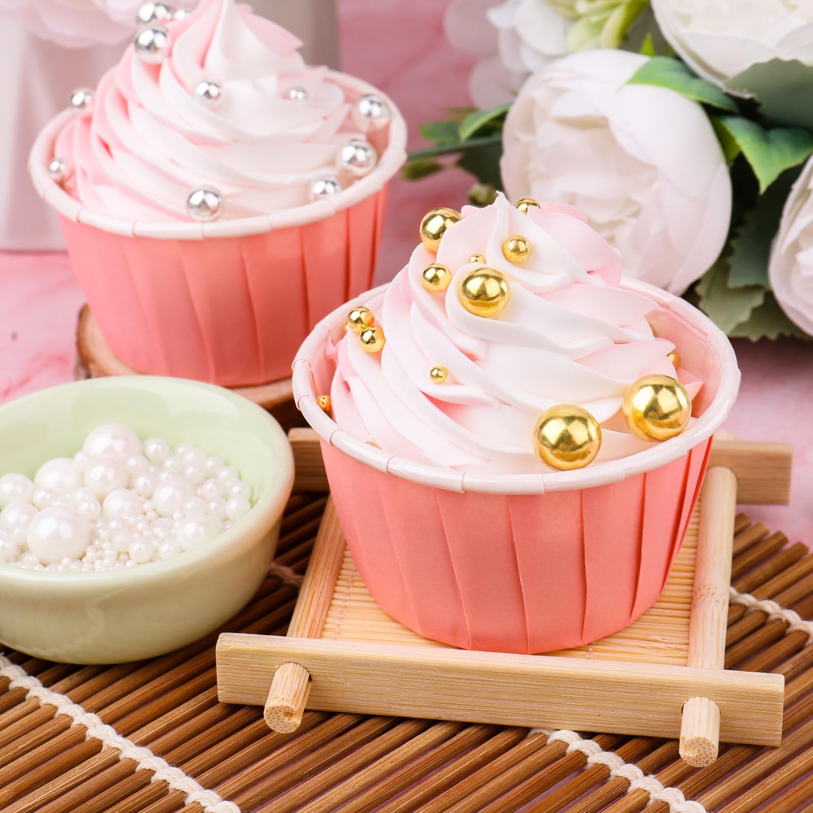 Edible Sugar Pearls Set | Silver, White, Black, Blue, Red, Purple for Cake Decorating - Image 9