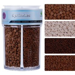 Chocolate Sprinkles for Cake Decorating – Nonpareil, Jimmies, Stars & Confetti Mix for Cakes, Cupcakes & Desserts