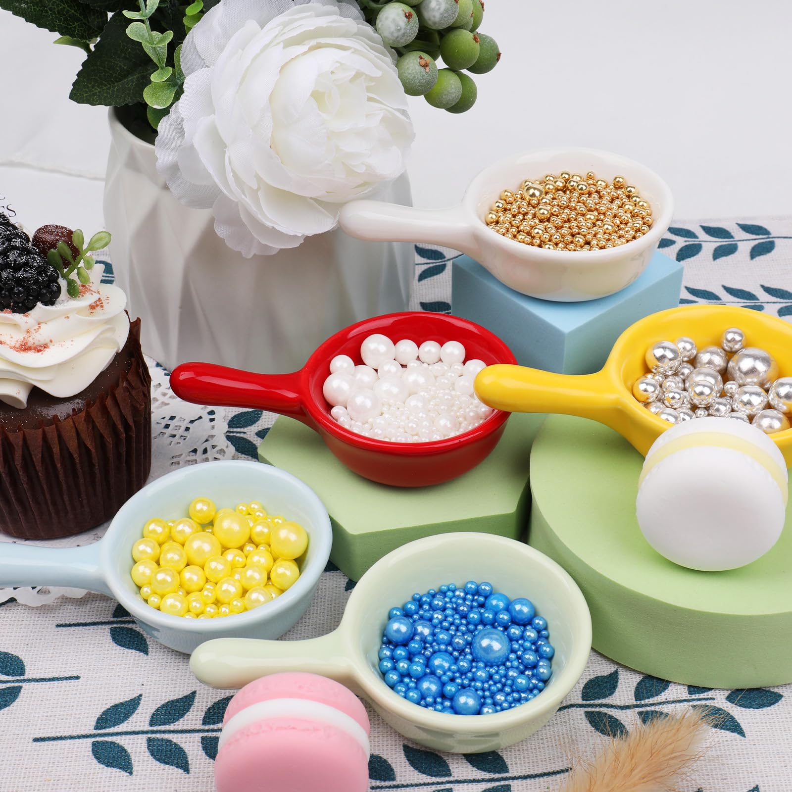 Gold & White Pearl Sprinkles for Cake Decorating – Elegant Edible Sugar Pearls for Desserts - Image 7