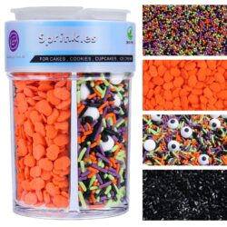 halloween sprinkles 4 in 1 mix eyeball pumpkin jimmies nonpareils cake decorating cupcake toppings