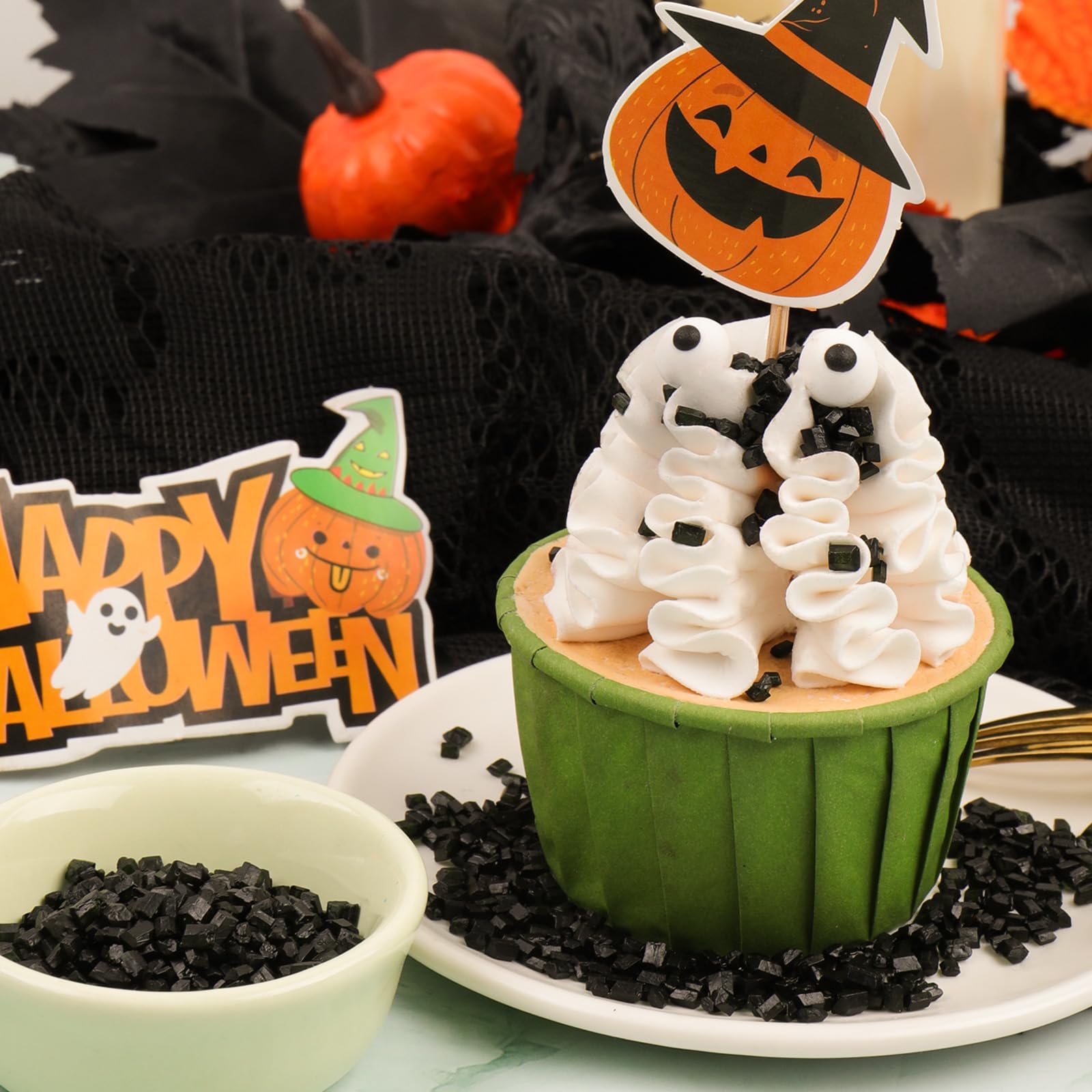 Halloween Sprinkles Mix – Eyeballs, Pumpkins, Jimmies & Sanding Sugar for Cake Decorating, Cupcakes, Cookies & Ice Cream - Image 3