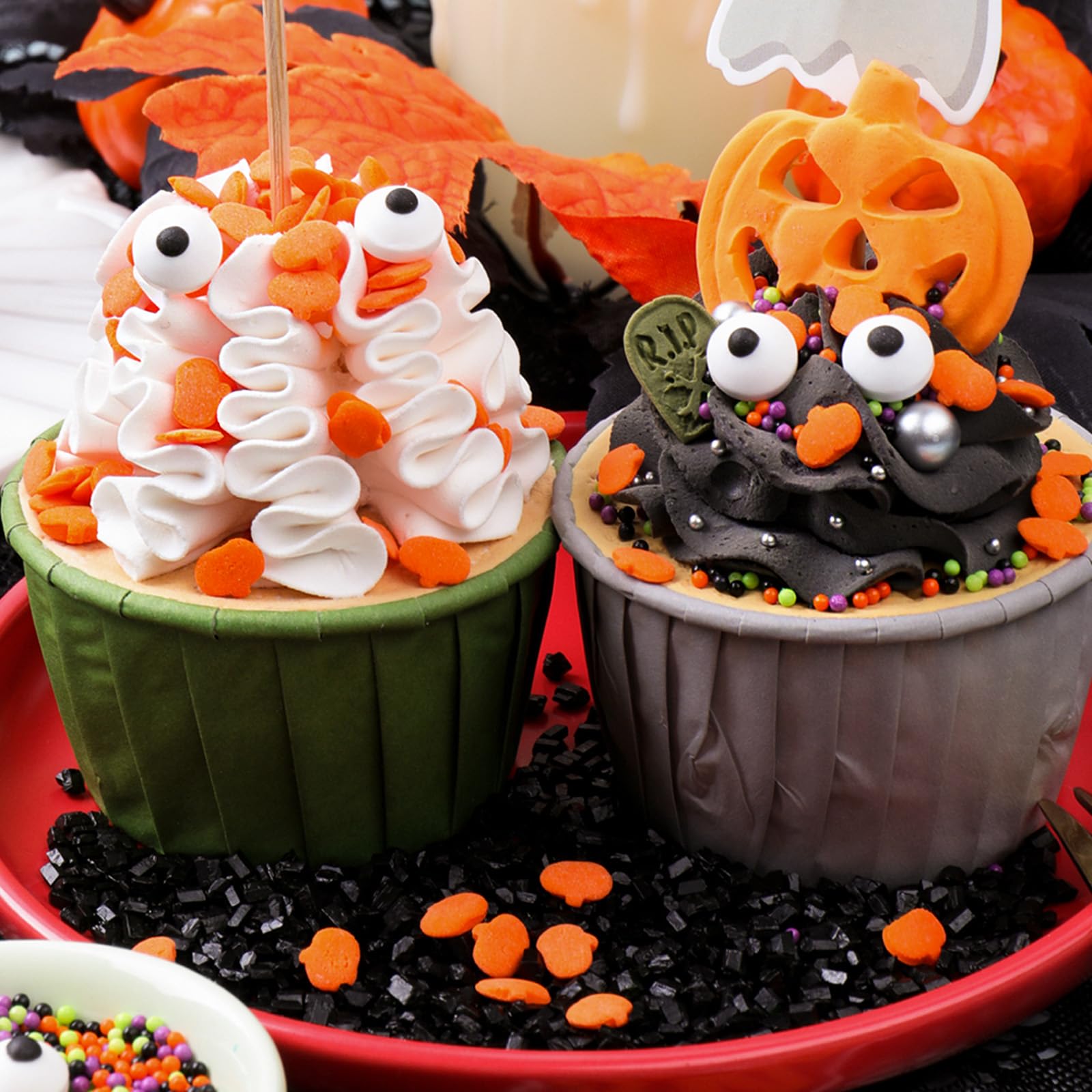 Halloween Sprinkles Mix – Eyeballs, Pumpkins, Jimmies & Sanding Sugar for Cake Decorating, Cupcakes, Cookies & Ice Cream - Image 2