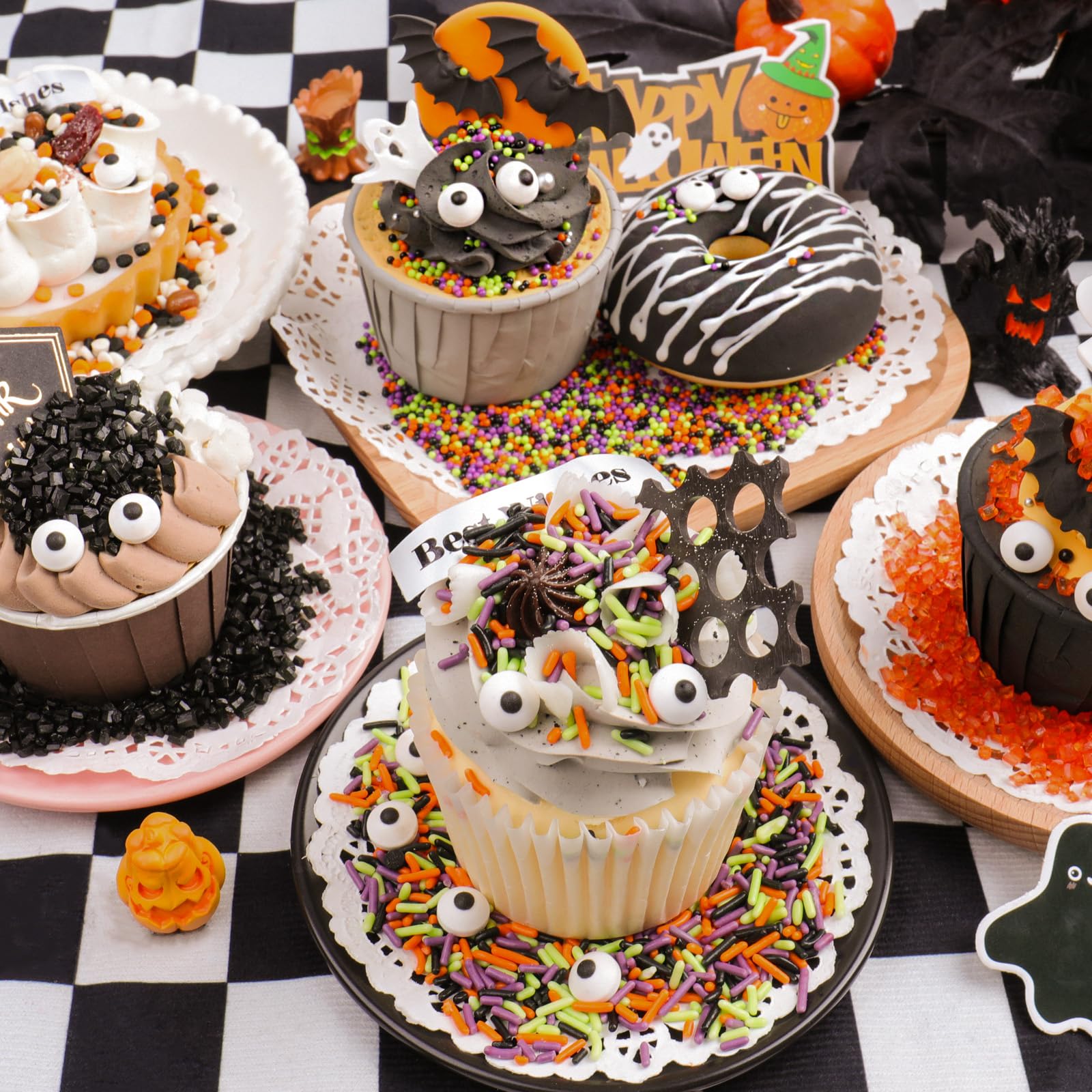 Halloween Sprinkles for Cake Decorating – Edible Eyeball Mix with Confetti, Jimmies, Nonpareils & Sugar for Cupcakes, Cookies & Spooky Desserts - Image 3