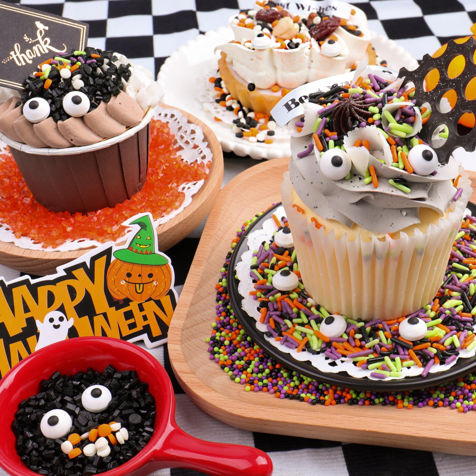 Halloween Sprinkles for Cake Decorating – Edible Eyeball Mix with Confetti, Jimmies, Nonpareils & Sugar for Cupcakes, Cookies & Spooky Desserts - Image 5