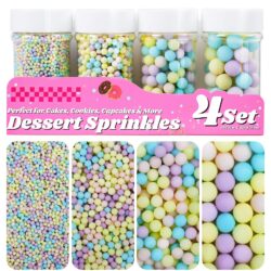 Pastel Pearl Sprinkles – Soft Edible Sugar Pearls for Cake Decorating, Perfect for Easter & Spring Desserts
