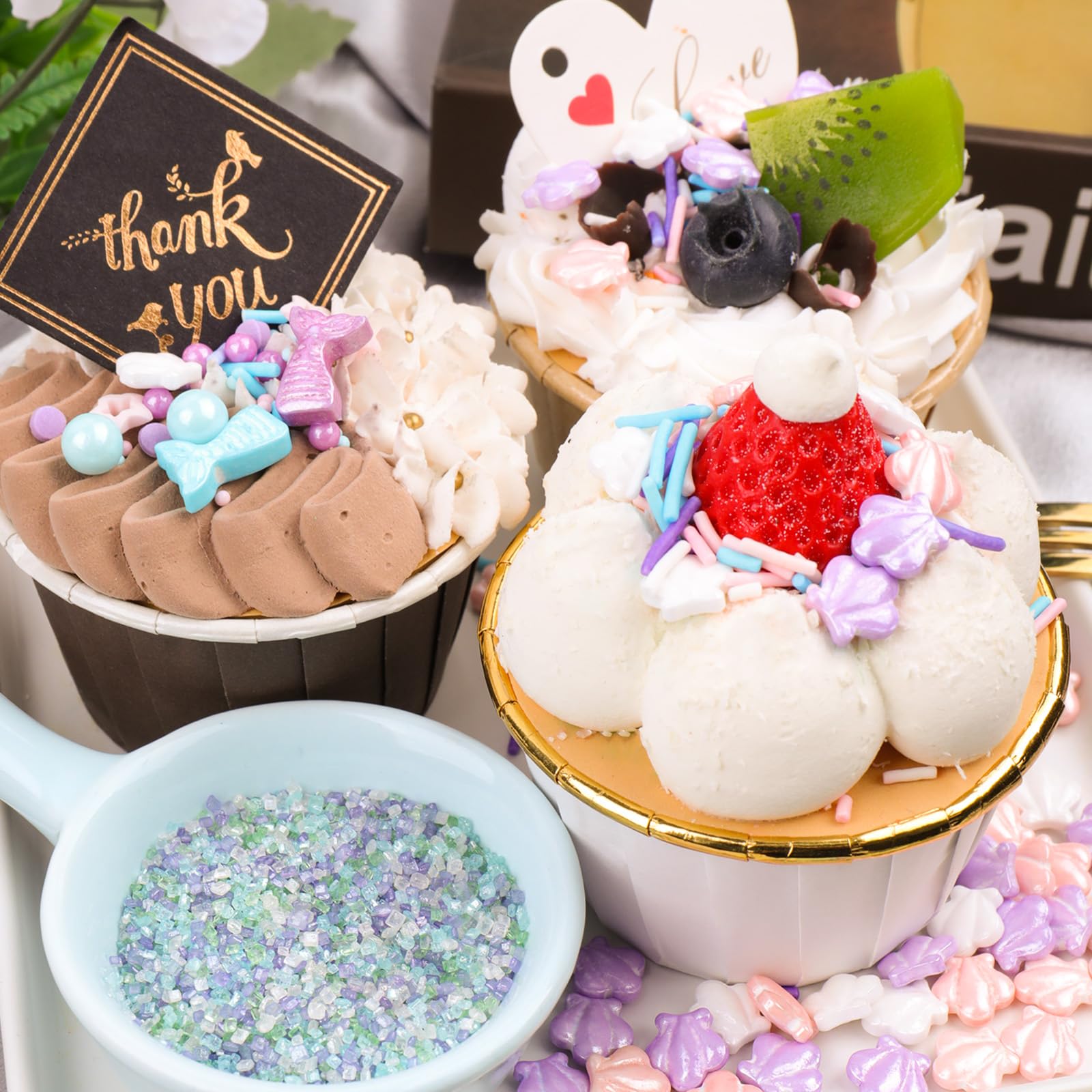 Mermaid Sprinkles – Pastel Jimmies, Seashells & Sparkling Sugar for Cake Decorating, Cupcakes, Cookies & Ice Cream - Image 3