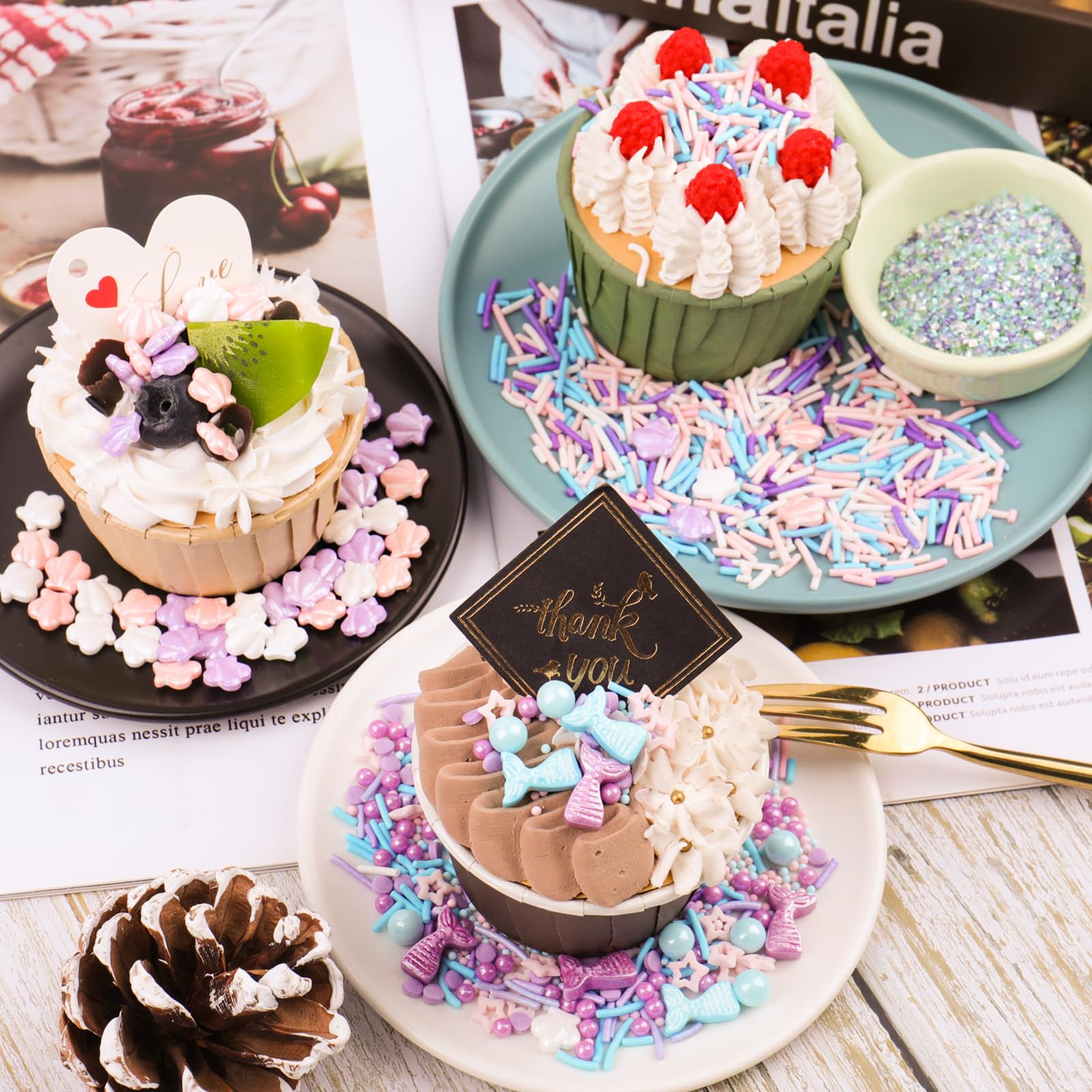 Mermaid Sprinkles – Pastel Jimmies, Seashells & Sparkling Sugar for Cake Decorating, Cupcakes, Cookies & Ice Cream - Image 4
