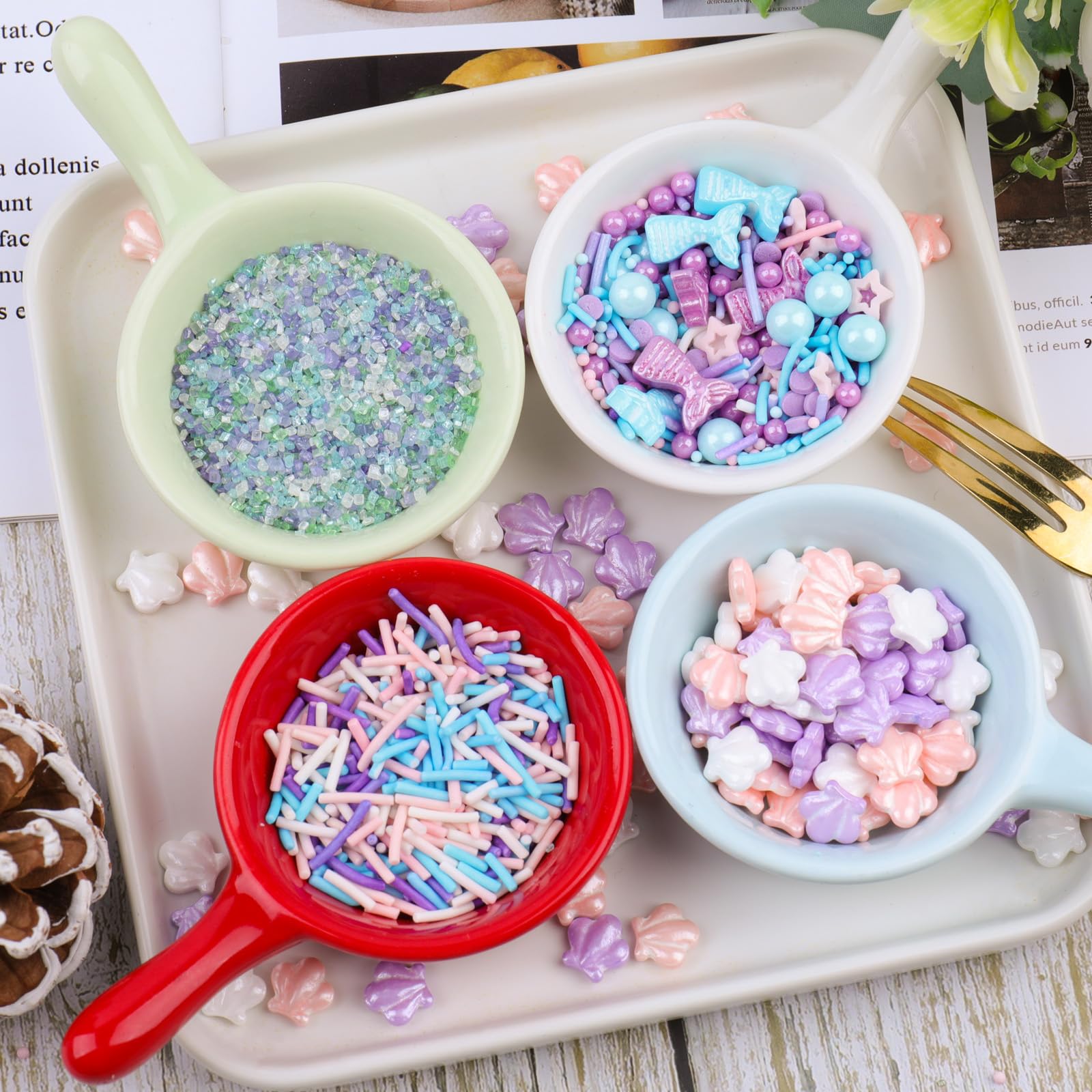 Mermaid Sprinkles – Pastel Jimmies, Seashells & Sparkling Sugar for Cake Decorating, Cupcakes, Cookies & Ice Cream - Image 7