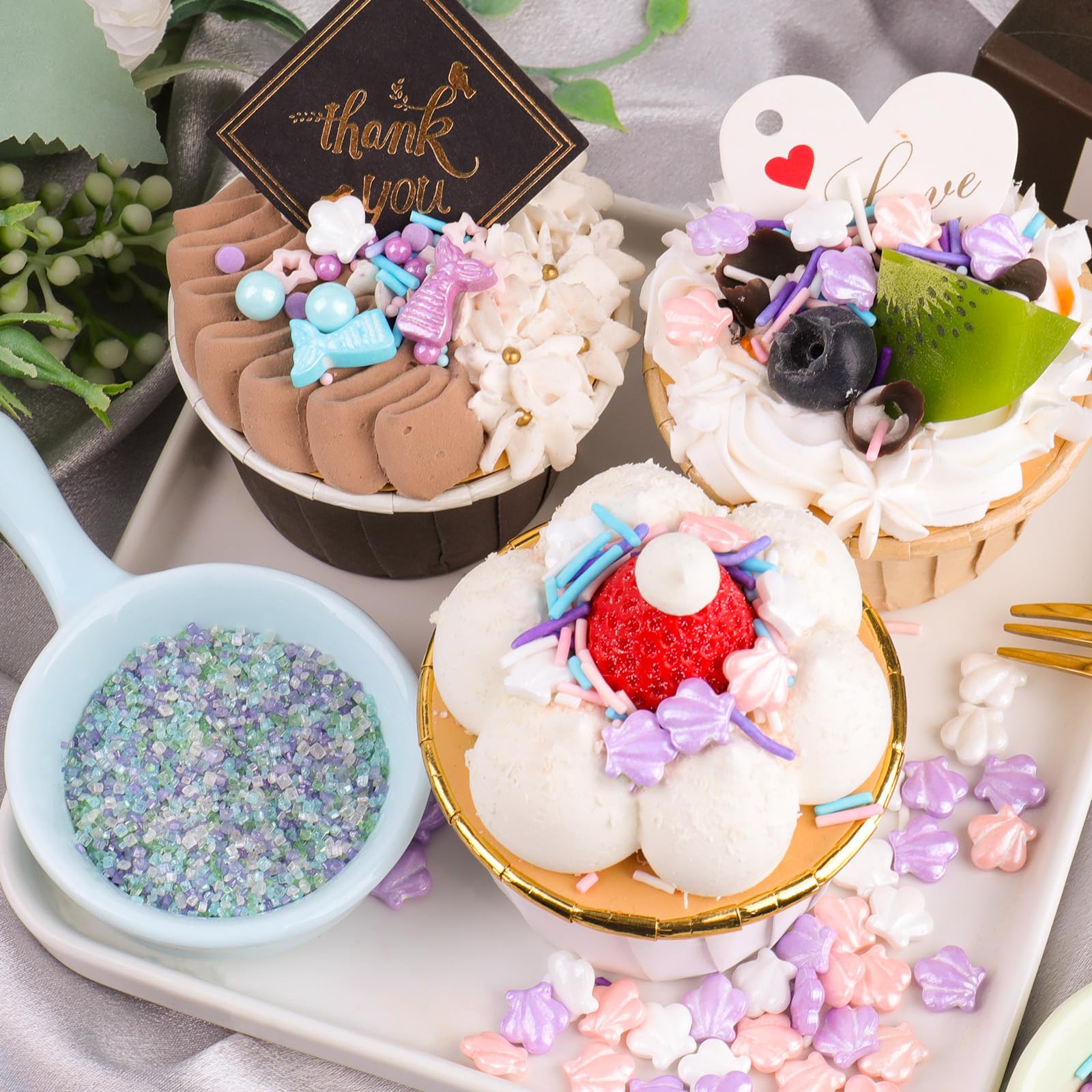 Mermaid Sprinkles – Pastel Jimmies, Seashells & Sparkling Sugar for Cake Decorating, Cupcakes, Cookies & Ice Cream - Image 8