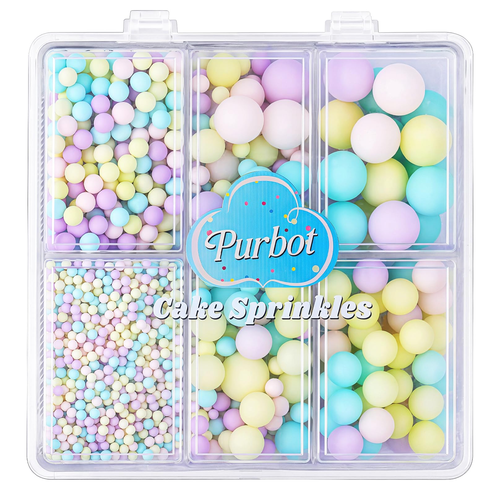 Pastel Pearl Sprinkles Set | Sugar Pearls for Cake Decorating (2mm, 4mm, 7mm, 10mm)