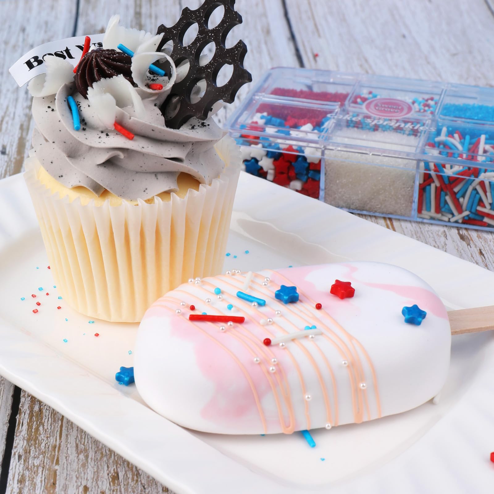Patriotic Sprinkles Mix – Red, White & Blue Stars, Jimmies & Nonpareils for Cake Decorating - Image 4