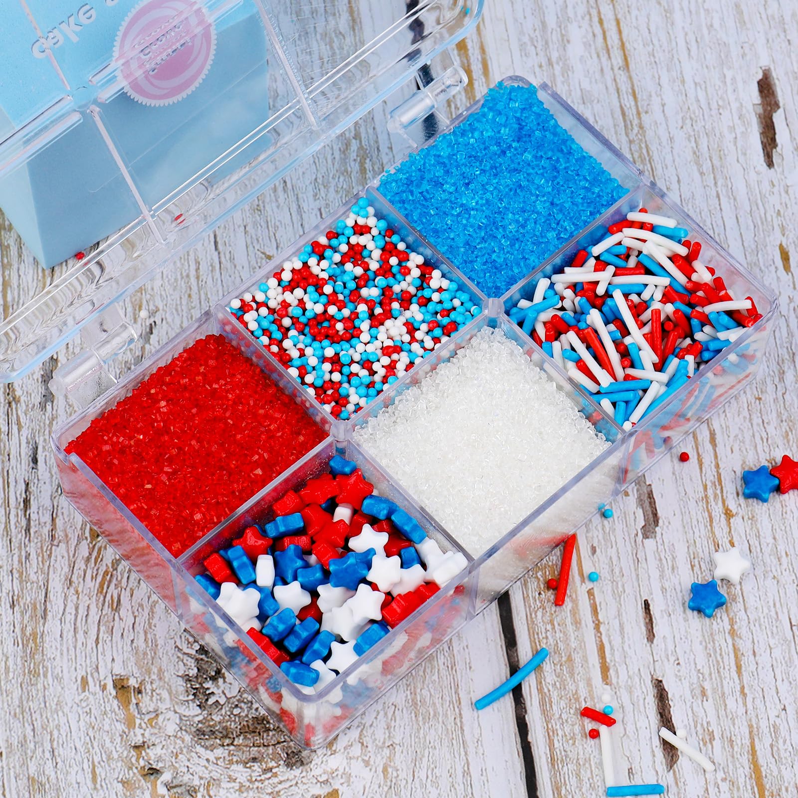 Patriotic Sprinkles Mix – Red, White & Blue Stars, Jimmies & Nonpareils for Cake Decorating - Image 6