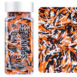 halloween jimmies sprinkles black orange purple white cake decorating cupcake cookie topping