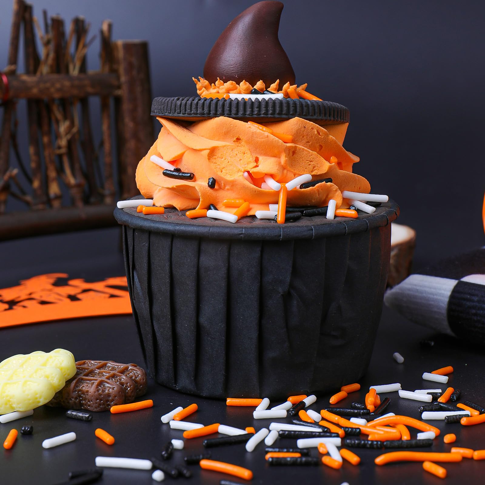 Halloween Jimmies Sprinkles – Black, Orange, Purple & White Sprinkles for Cake Decorating, Cupcakes, Cookies & Ice Cream - Image 5