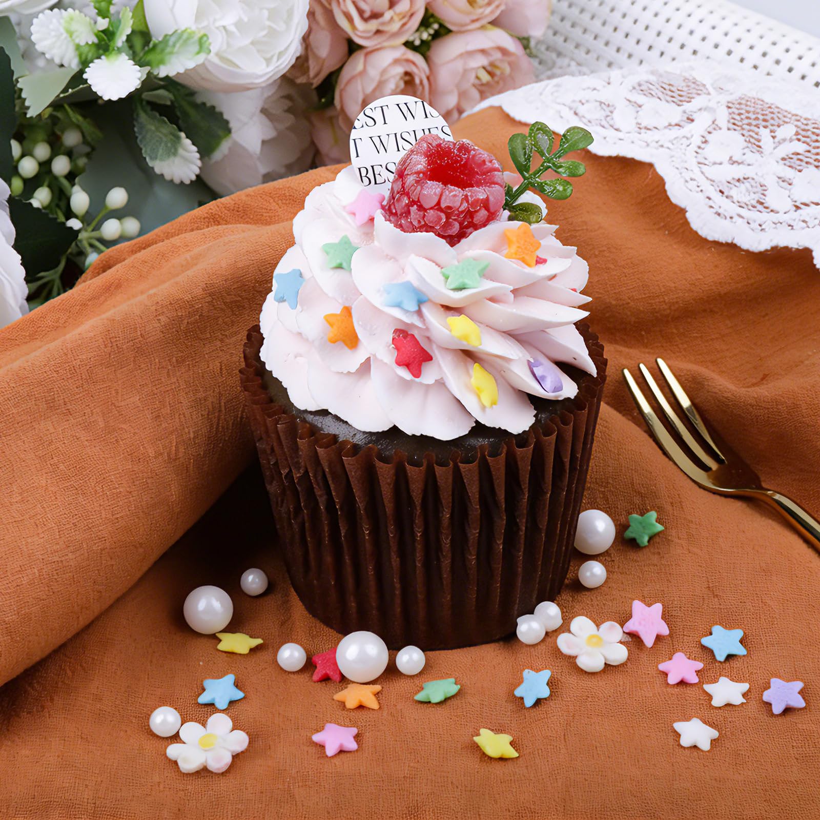 Rainbow Sprinkles Mix for Cake Decorating, Cupcakes, Cookies & Ice Cream (Stars, Jimmies, Nonpareils, Confetti) - Image 4