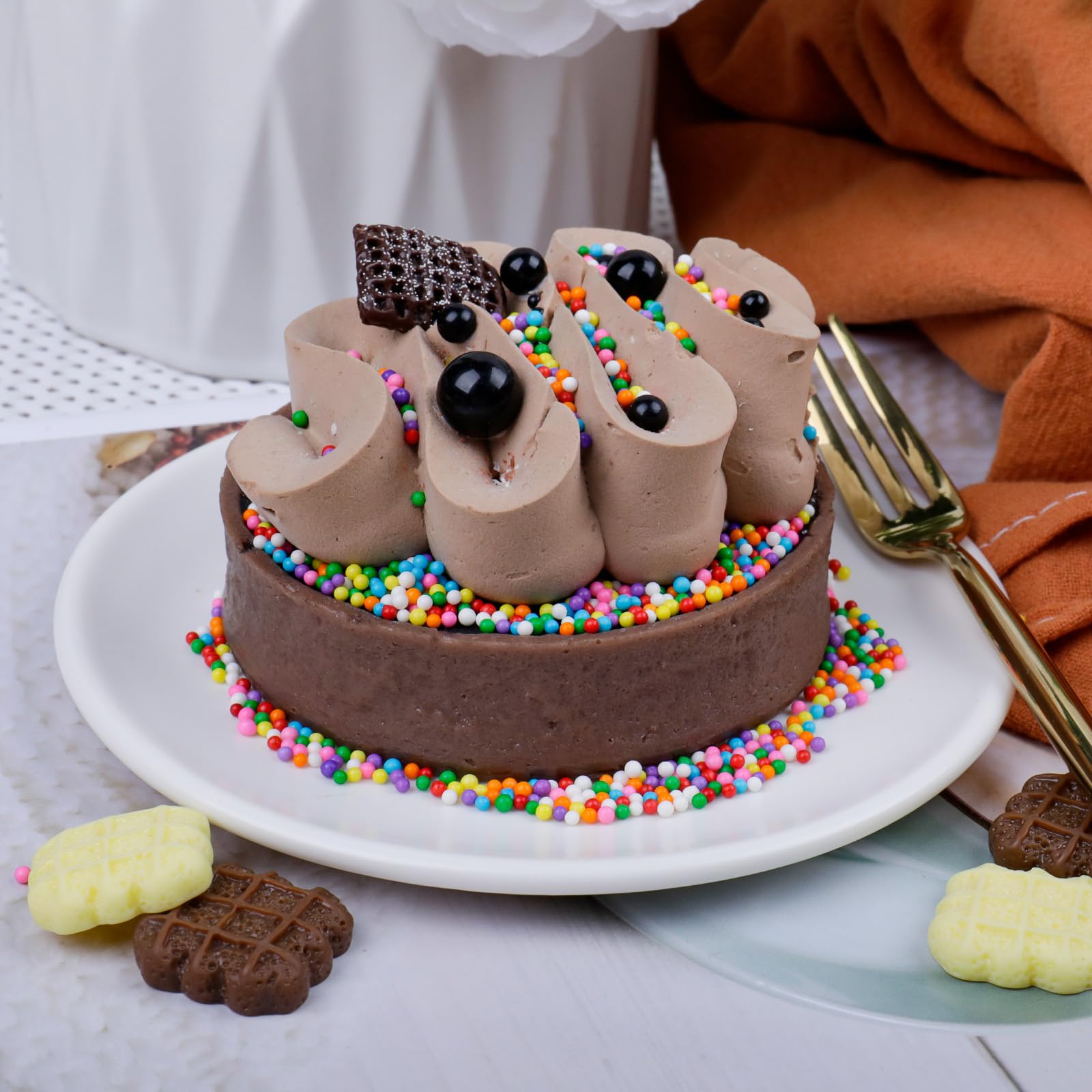 Rainbow Sprinkles Mix for Cake Decorating, Cupcakes, Cookies & Ice Cream (Stars, Jimmies, Nonpareils, Confetti) - Image 6