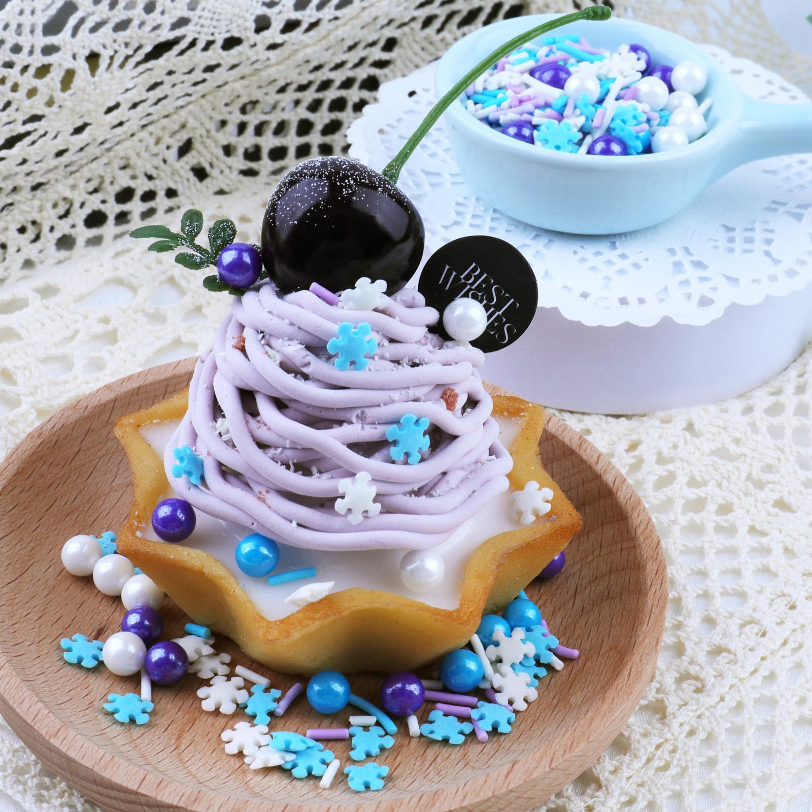 Winter Snowflake Sprinkles for Cake Decorating | Blue & White Sprinkles for Cakes, Cupcakes, Cookies & Ice Cream - Image 4