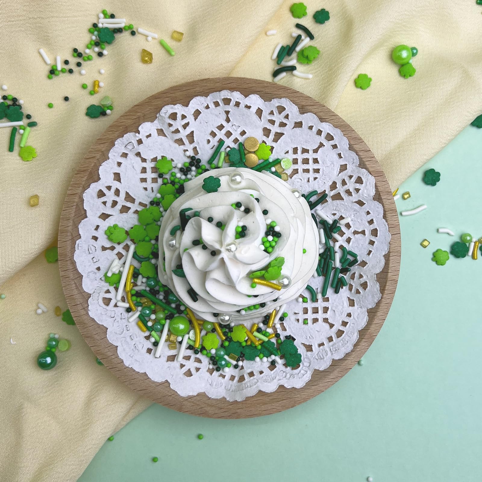 St. Patrick’s Day Sprinkles Mix for Cake Decorating, Cupcakes, Cookies & Ice Cream (Shamrocks, Jimmies, Nonpareils) - Image 5