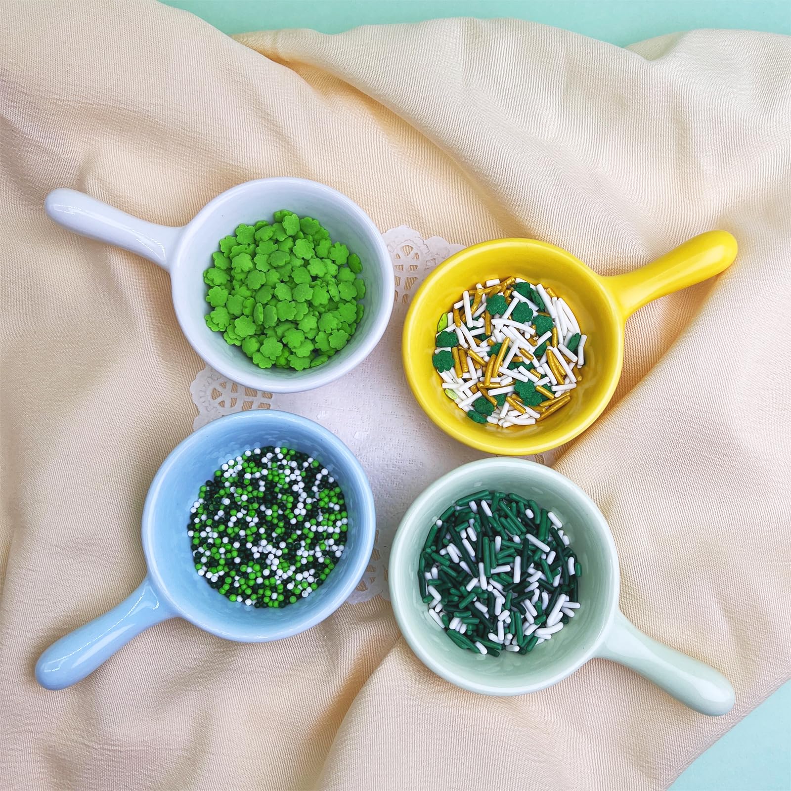 St. Patrick’s Day Sprinkles Mix for Cake Decorating, Cupcakes, Cookies & Ice Cream (Shamrocks, Jimmies, Nonpareils) - Image 6