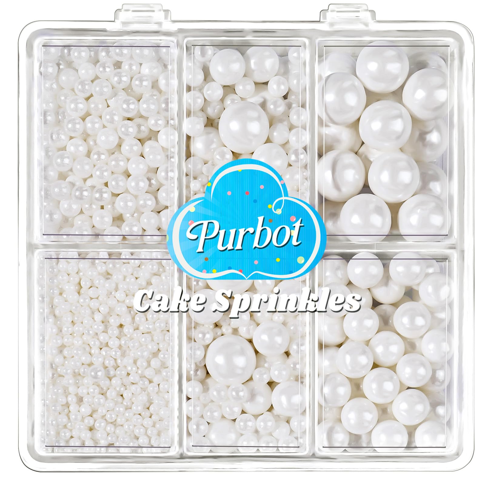 Edible Sugar Pearls for Cake Decorating – Multi-Size Colorful Sprinkles for Cupcakes, Cookies & Dessert Design