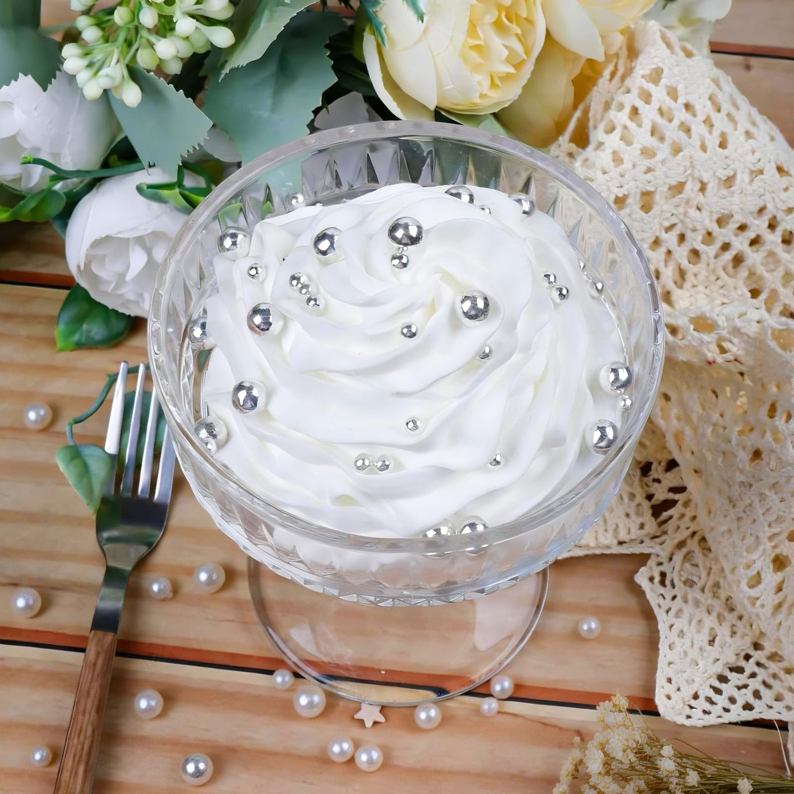 Edible Sugar Pearls – White, Gold, Silver Sprinkles for Cake Decorating | Perfect for Cakes, Cupcakes, Cookies & Ice Cream - Image 7
